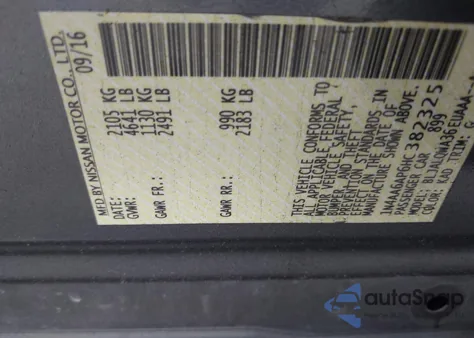 2017 Nissan Maxima 3.5 S из США, поврежденный, VIN 1N4AA6AP6HC382325